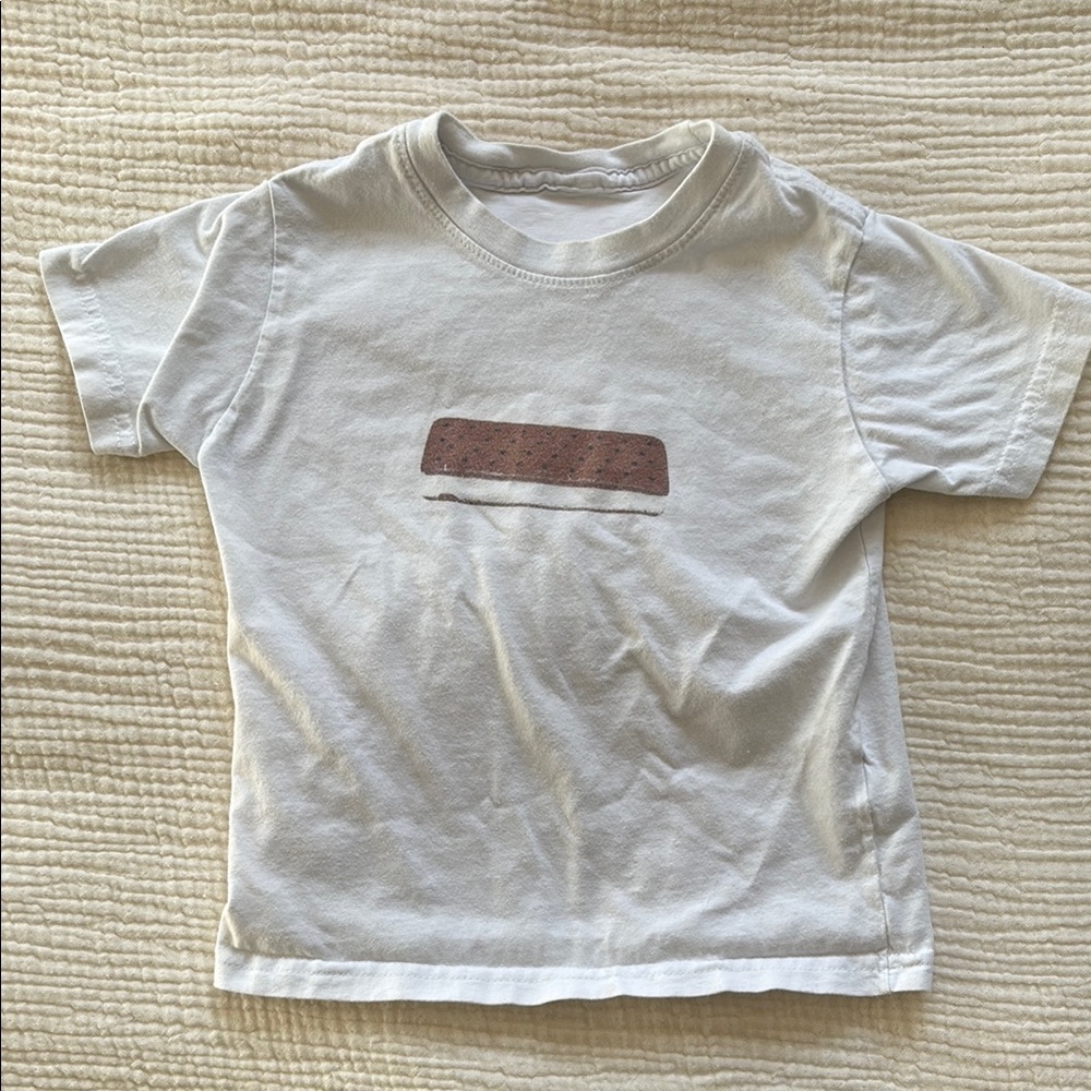 Kids White Ice Cream Sandwich Graphic T-Shirt